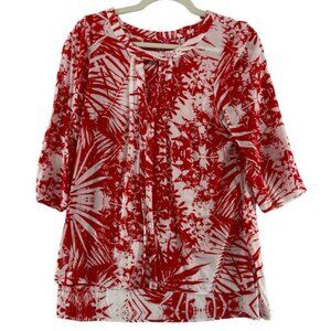 Plenty‎ by Tracy Reese Orange Print Top Sz Small
